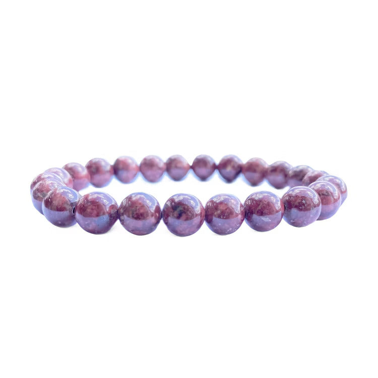 Kristallpunkten Eudialyt 8mm pärlor Armband