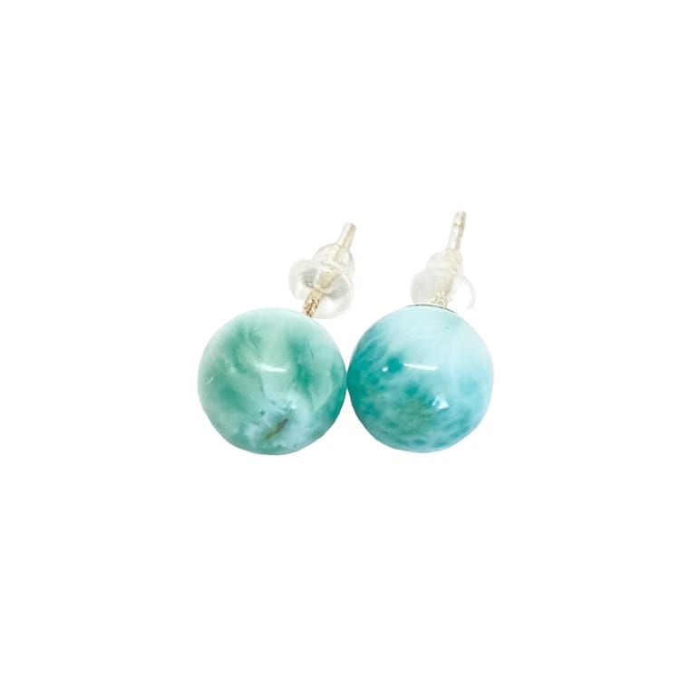 Kristallpunkten Larimar Örhängen (Pärla Silver 925)