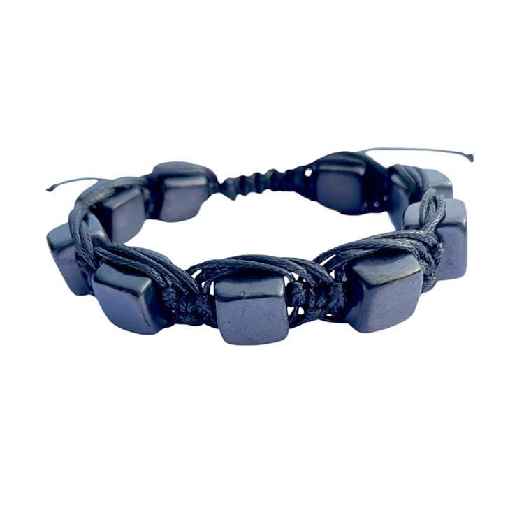 Kristallpunkten Shungit Armband KUB (Justerbart)