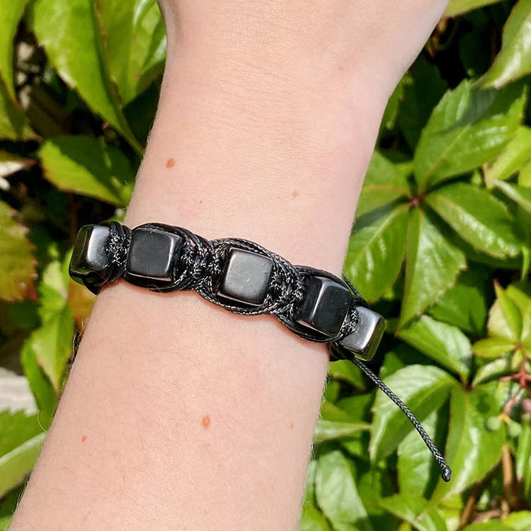 Kristallpunkten Shungit Armband KUB (Justerbart)