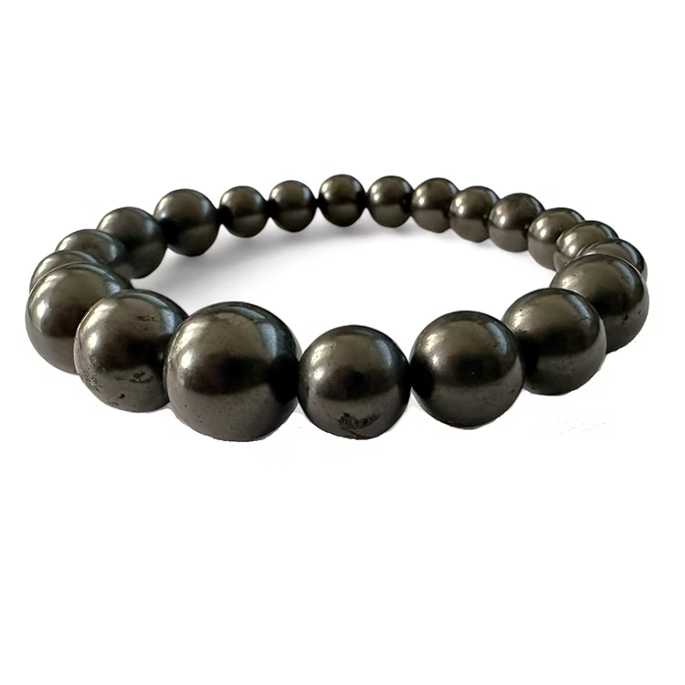 Kristallpunkten Shungit Armband MARINA 8-12mm pärlor