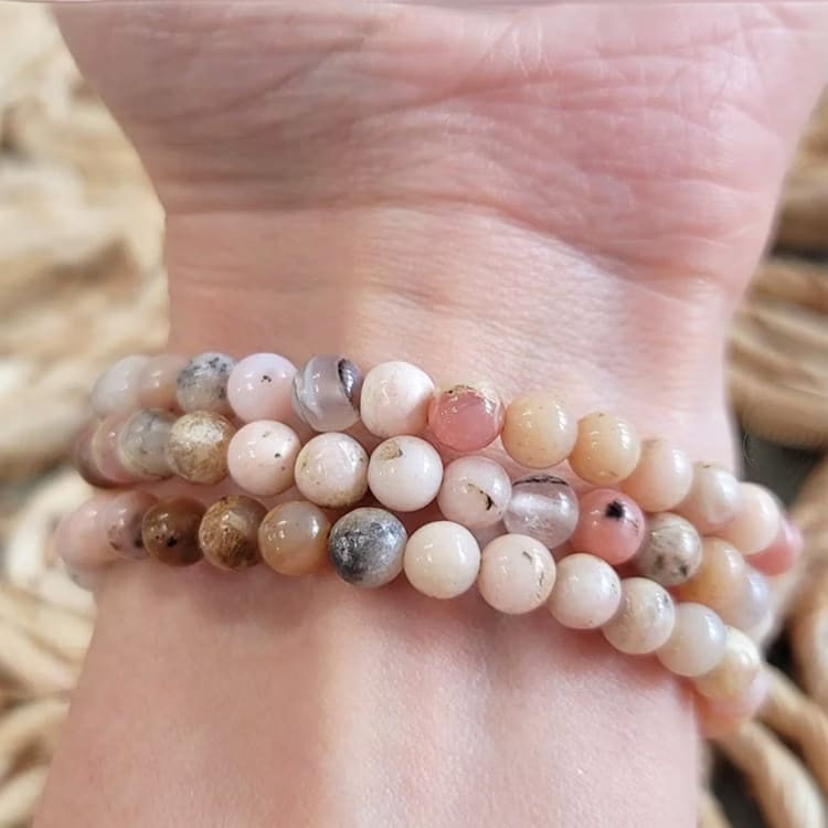 Kristallpunkten Larimar 6mm pärlor Armband