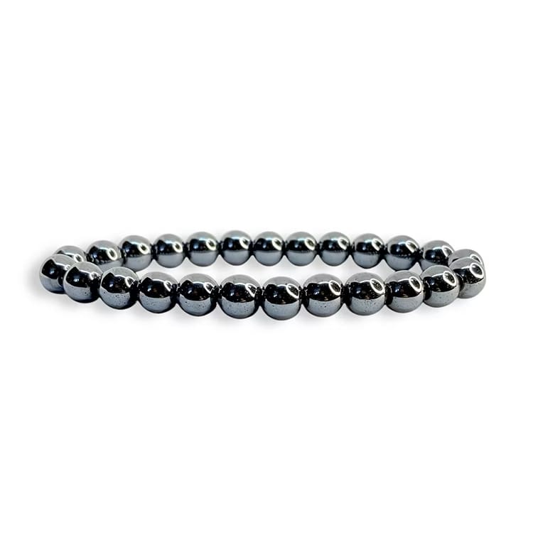 Kristallpunkten Hematit 8mm pärlor Armband